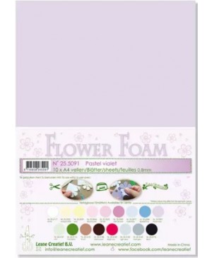 Putgumė Leane Creatief - Flower Foam Foamiran - Pastelinė violetinė, 0.8mm, A4, 10 lapų      