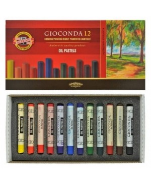 Spalvotos aliejinė pastelės rinkinys Koh-I-Noor Gioconda, 12 spalvų