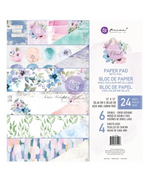 Skrebinimo popieriaus rinkinys Prima Marketing - Watercolor Floral, 30.5x30.5cm, 230g/m², 24 lapai