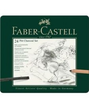 Rinkinys Faber-Castell PITT Charcoal Monochrome, skirtas eskizavimui, 24vnt