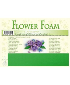 Putgumė Leane Creatief - Flower Foam Foamiran - Žolės žalia, 0.8mm, A4, 10 lapų      