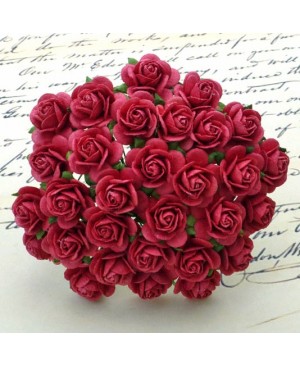 Popierinės gėlytės Promlee Flowers - Coral Red Open Roses SAA-005-15, 15mm, 10vnt.