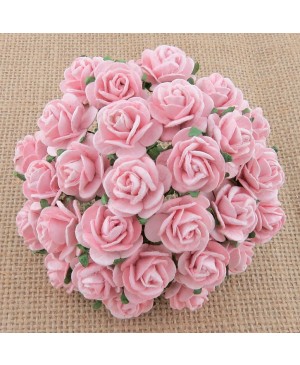 Popierinės gėlytės Promlee Flowers - Pale Pink Open Roses SAA-006-15, 15mm, 10vnt.