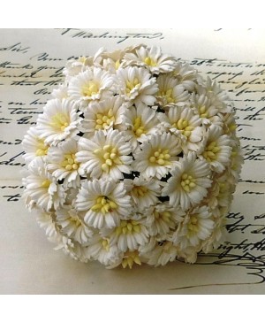 Popierinės gėlytės Promlee Flowers - White Cosmos Daisy SAA-044, 25mm, 10vnt.