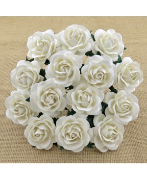 Popierinės gėlytės Promlee Flowers - White Trellis Roses SAA-045-35, 35mm, 10vnt.
