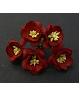 Popierinės gėlytės Promlee Flowers - Deep Red Cherry Blossoms SAA-048, 25mm, 10vnt.