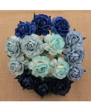 Popierinės gėlytės Promlee Flowers - Mixed Blue Tea Roses SAA-073-40, 40mm, 10vnt.