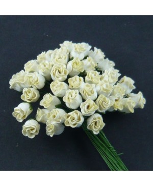 Popierinės gėlytės Promlee Flowers - Cream Hip Rosebuds SAA-093, 8-13mm, 10vnt