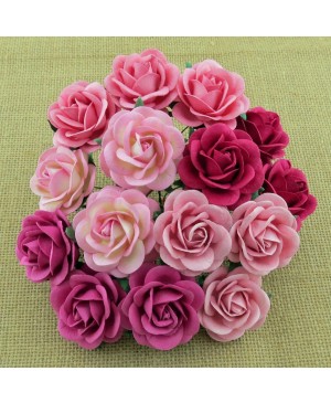 Popierinės gėlytės Promlee Flowers - Mixed Pink Trellis Roses SAA-100-35, 35mm, 10vnt.