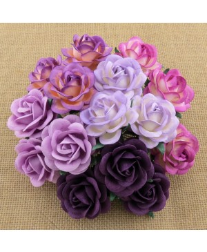 Popierinės gėlytės Promlee Flowers - Mixed Purple-Lilac Trellis Roses SAA-102-35, 35mm, 10vnt.