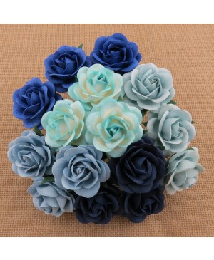 Popierinės gėlytės Promlee Flowers - Mixed Blue Trellis Roses SAA-104-35, 35mm, 10vnt.