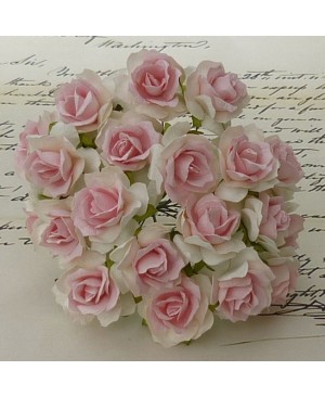 Popierinės gėlytės Promlee Flowers - White-Baby Pink Wild Roses SAA-223-30, 30mm, 10vnt.