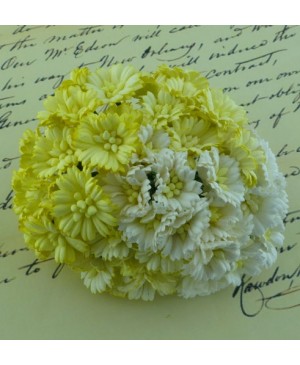 Popierinės gėlytės Promlee Flowers - Mixed White-Cream Cosmos Daisy SAA-250, 25mm, 10vnt.