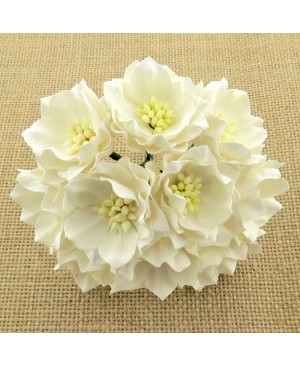 Popierinės gėlytės Promlee Flowers - White Lotus SAA-314, 35mm, 5vnt.