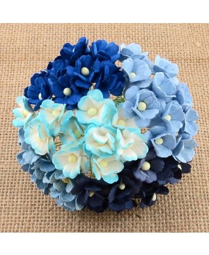Popierinės gėlytės Promlee Flowers - Mixed Blue Sweetheart Blossom SAA-336, 15mm, 10vnt.