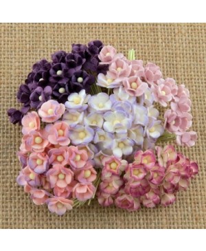 Popierinės gėlytės Promlee Flowers - Miniature Mixed Purple-Lilac Sweetheart Blossoms SAA-443, 10mm, 20vnt.