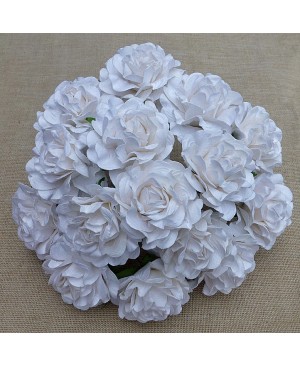 Popierinės gėlytės Promlee Flowers - White Tuscany Roses SAA-445-35, 35mm, 5vnt.
