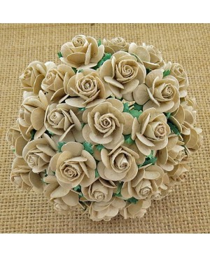 Popierinės gėlytės Promlee Flowers - Dove Grey Open Roses SAA-457-15, 15mm, 10vnt