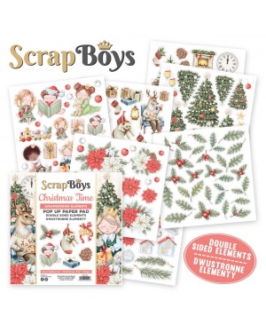 Skrebinimo popierius ScrapBoys – Christmas Time, 190 g/m², 15.2x15.2cm, 24 lapai