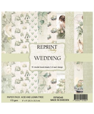Skrebinimo popieriaus rinkinys RePrint - Wedding Collection, 20.3x20.3cm, 15 lapų, 170 g/m²