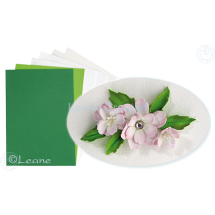 Putgumė Leane Creatief - Flower Foam Foamiran - Balti-žali tonai, 0.8mm, A4, 6 lapai