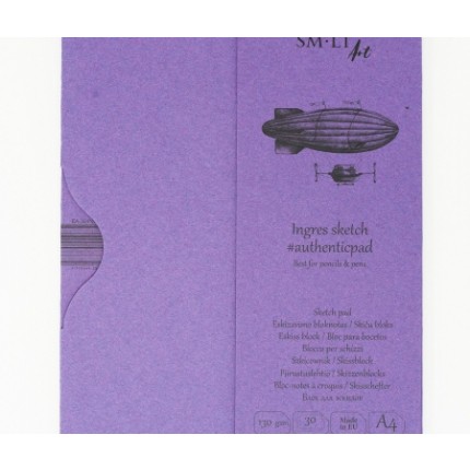 Eskizavimo albumas Ingres su aplanku Authentic SMLT ArtA4, 130 g/m², 30 lapų 