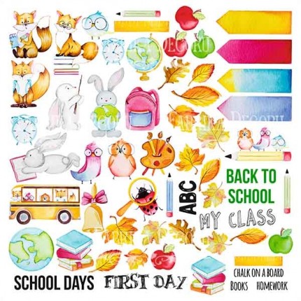 Skrebinimo popierius Fabrika Decoru – Cool school, 200 g/m², 30.5x30.5cm, 1vnt