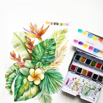 Akvareliniai dažai Art Philosophy Watercolor Confections - Tropicals, 12 sp.