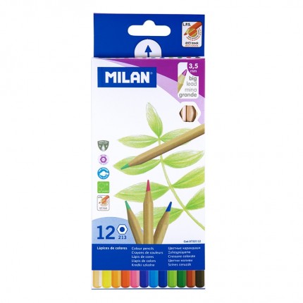 Spalvoti pieštukai Milan Big Lead 12 spalvų