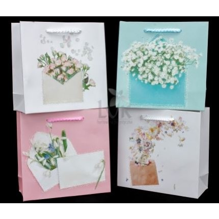 Popierinis maišelis Flowers in envelope, 14.5x15x6 cm