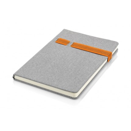 Užrašų knygutė Holdi, A5, 80 lapų linijomis, pilka su oranžinėmis detalėmis