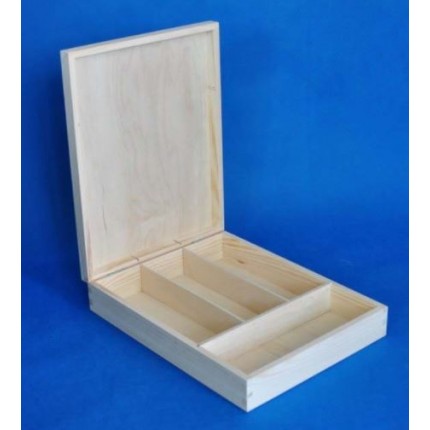Dėžė medinė su dangčiu stalo įrankiams, 27x35x7cm