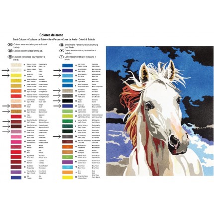 Rinkinys smėlio tapybai Baltas Žirgas, 38x46 cm (SP-306)