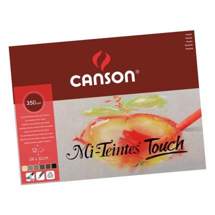 Bloknotas piešimui pastele Canson MiTeintes Touch 24x32cm, 350g/m², 12 lapų