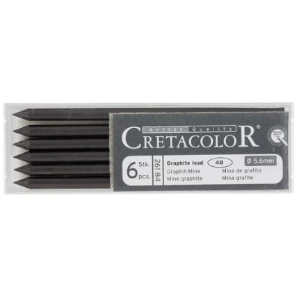 Grafito lazdelių rinkinys Cretacolor Graphite lead 4B, 6vnt