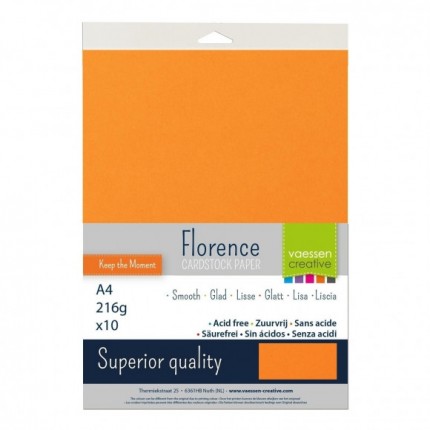 Popierius Florence Smooth - Mango (010), A4, 216  g/m², 10 lapų