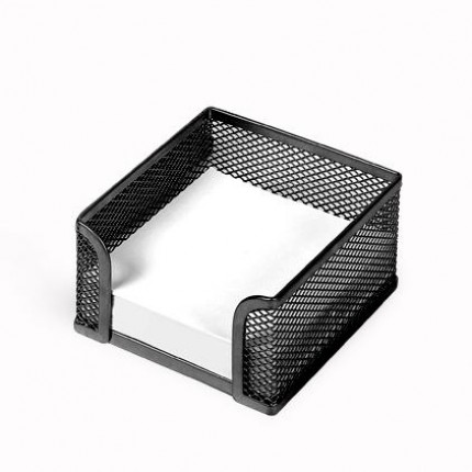 Dėžutė užrašų lapeliams 11x11cm, juodos spalvos perforuoto metalo