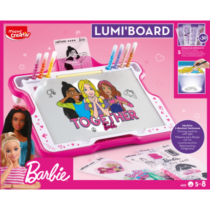 Šviečianti dėžutė Maped Creativ Lumi Board - Barbie, su priemonėmis   