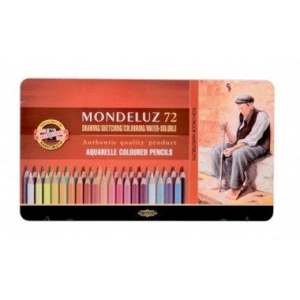 Akvareliniai pieštukai Koh I Noor Mondeluz 72 spalvų, metalinėje dėžutėje