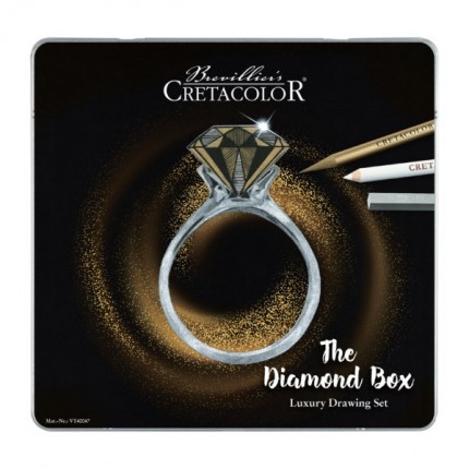 Rinkinys piešimui Cretacolor Diamond Box, metalinėje dėžutėje, 15 dalių