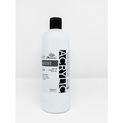 Akriliniai dažai Phoenix Artist Acrylic, 500ml, 104 Titanium White