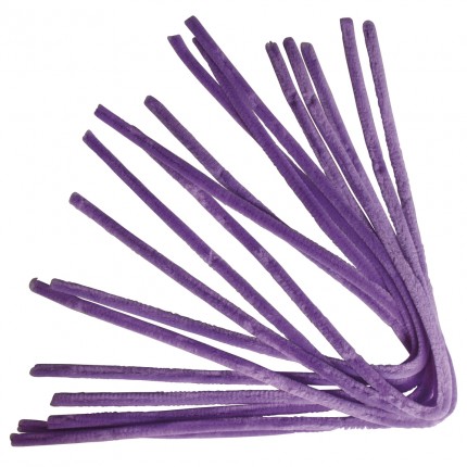 Šenilo vielos strypeliai 9mm storio, ilgis 50cm, 10vnt., šviesiai violetiniai