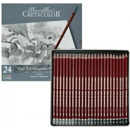 Grafitinių pieštukų rinkinys Cretacolor Cleos 9B-9H, 24vnt.
