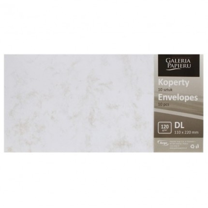Vokas Marble DL,110x220 mm 120 g/m², su aukso sp. ornamentu, 10 vnt.