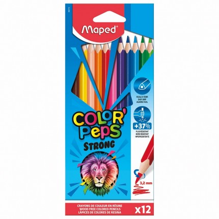 Spalvoti pieštukai Maped Color Peps Strong, 12 spalvų