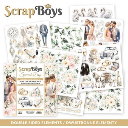 Skrebinimo popierius ScrapBoys – Special Day , 190 g/m², 15.2x15.2cm, 24 lapai