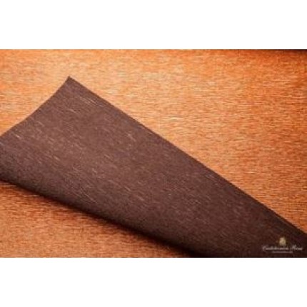 Krepinis popierius 50 cm x 2,5 m, 180 g/m², dvipusis blizgus vario/rudos sp. (808/6) - Copper/brown