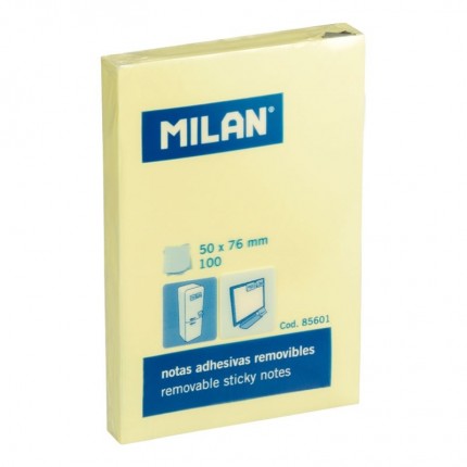 Lipnūs lapeliai užrašams Milan, 50x76mm, 100l., geltoni