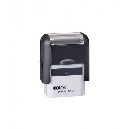 Antspaudas COLOP Printer C10, baltas korpusas, mėlyna pagalvėlė