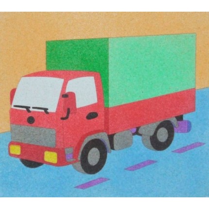 Eskizas smėlio tapybai Sunkvežimis 20x18cm (SCH13-01/ SCH-06)
